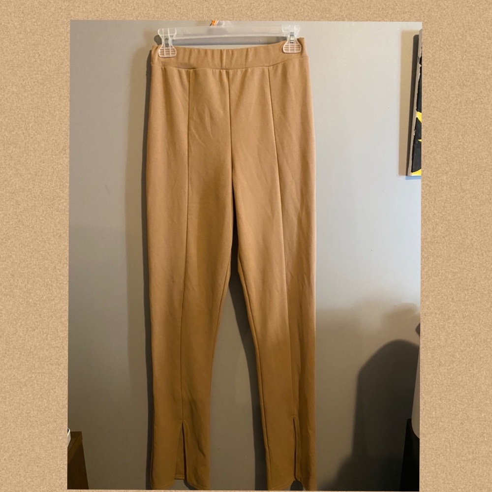 Camel split hem pants from Rebellious Fashion.